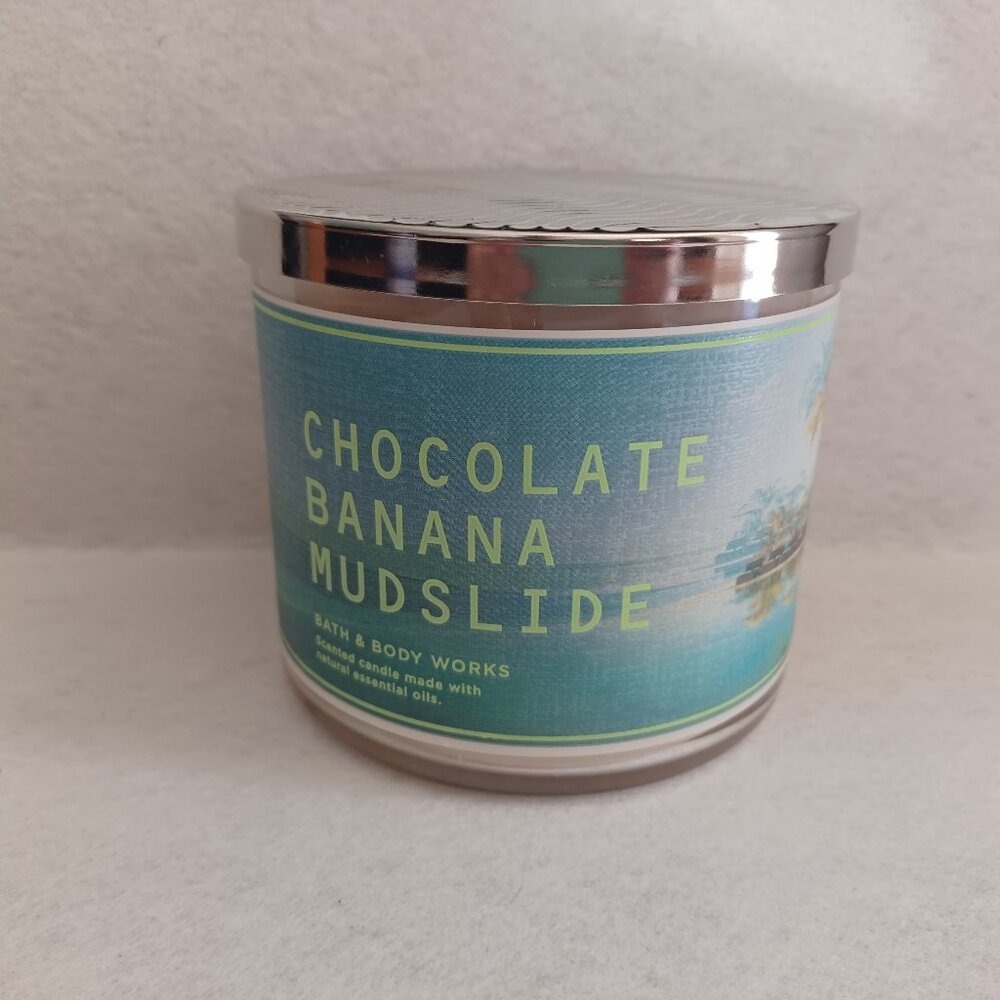 Bath & Body Works CHOCOLATE BANANA MUDSLIDE 3 Wick Candle NEW